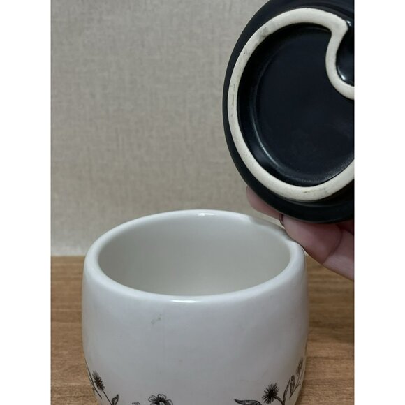 Rae Dunn Artisan Collection Jelly Pot Jar Ivory w Black - Picture 8 of 9